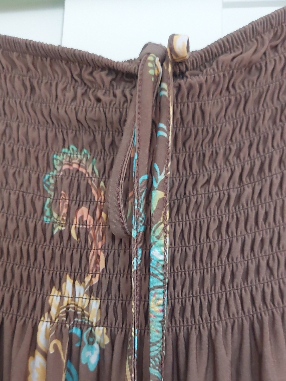 MAJIRA, Brown Floral SUMMER DRESS, Size XL - Picture 2 of 3